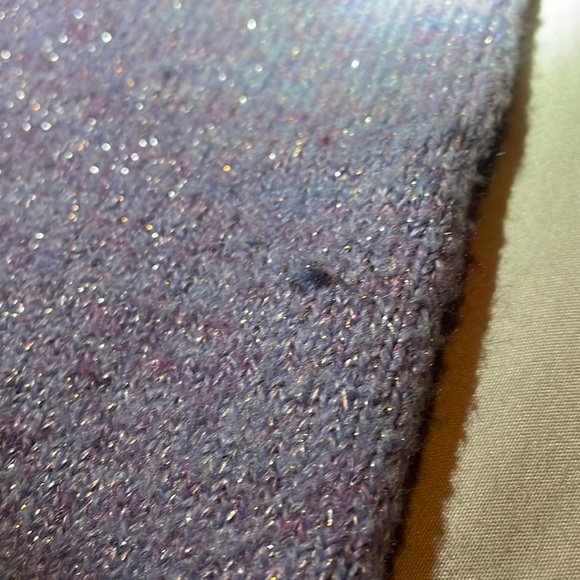 Energize Plunge Neck Sparkling Sweater - Lilac Purple - Large - Picture 5 of 6